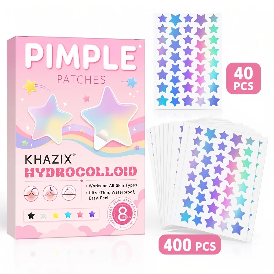 200/1000PCS Colorful stars Invisible Water Gel Acne Patch,effectively concealing blemishes.Accompanied by 5 blackhead cotton