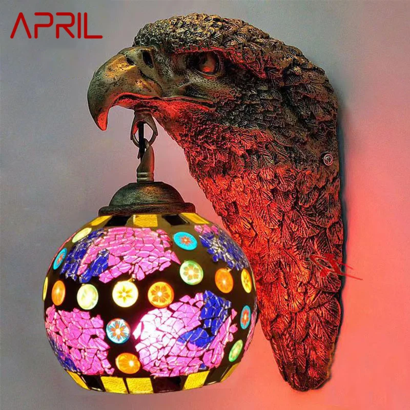 APRIL Contemporary Eagle Wall Lamp Personalized And Creative Living Room Bedroom Hallway Bar Decoration Light
