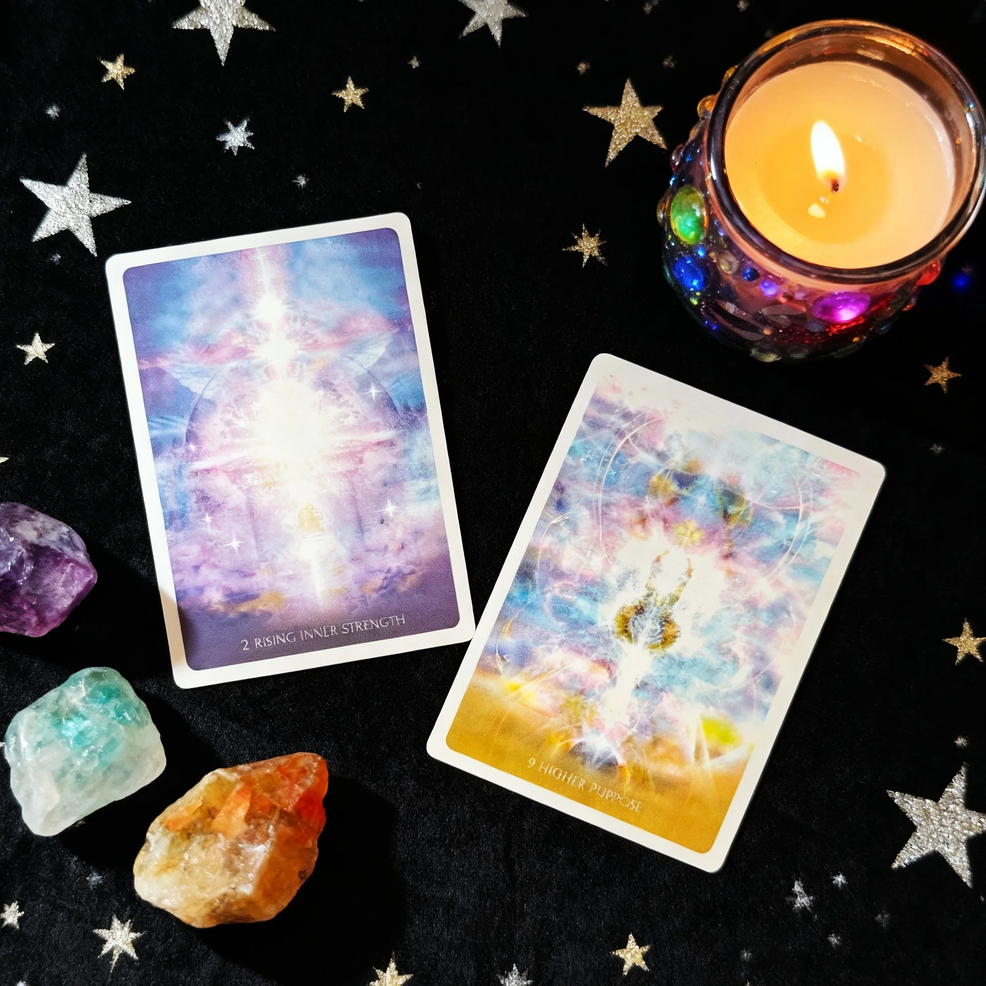 Jeux de cartes Oracle de guérison lumineuse angélique, 45 pièces, 10.5x6.5cm