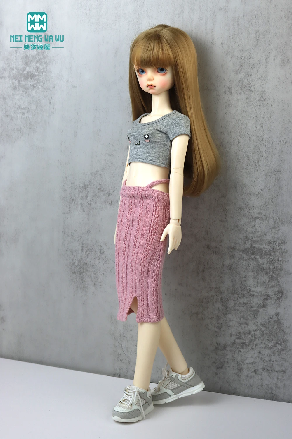 Fits 1/4 1/3 DD SD MSD BJD doll clothtes moving ball joint doll Fashion halter neck slit skirt