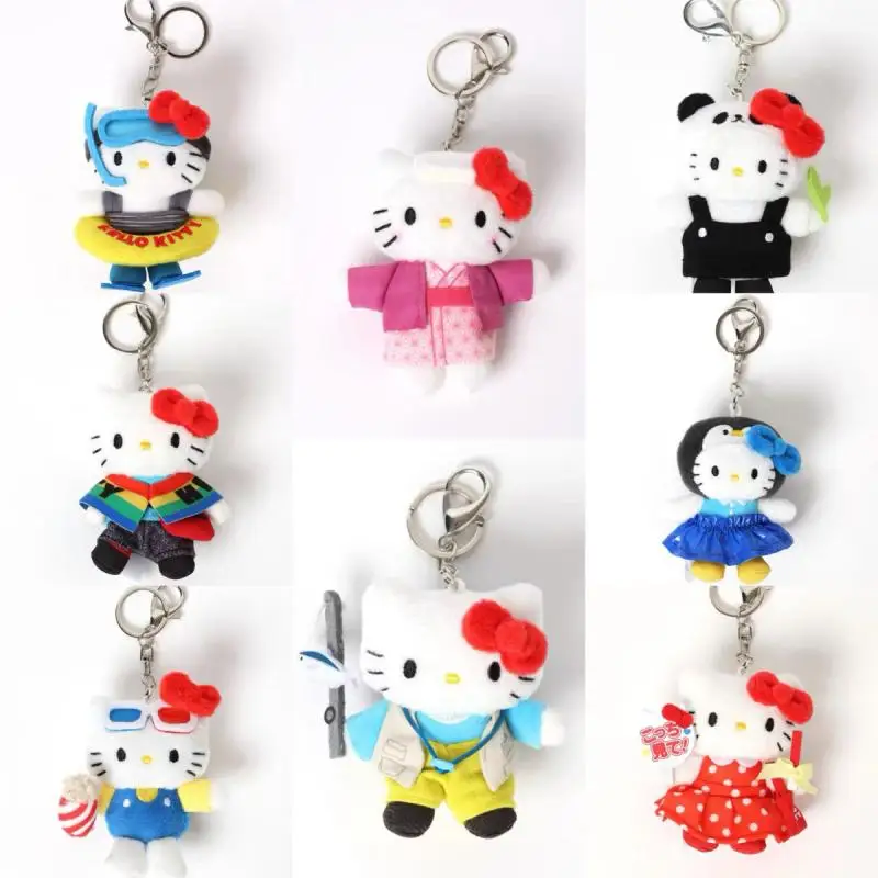 Kawaii Sanrio Hello Kitty Plush Toys Keychain Cartoon Backpack Keychain Accessories Doll Girl Birthday Creative Gift Peripherals