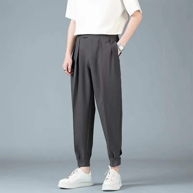 Pantaloni Harem casual da uomo pieghe Pantaloni larghi moda stile giapponese Harajuku Piedi maschili Pantaloni giovanili tinta unita Streetwear