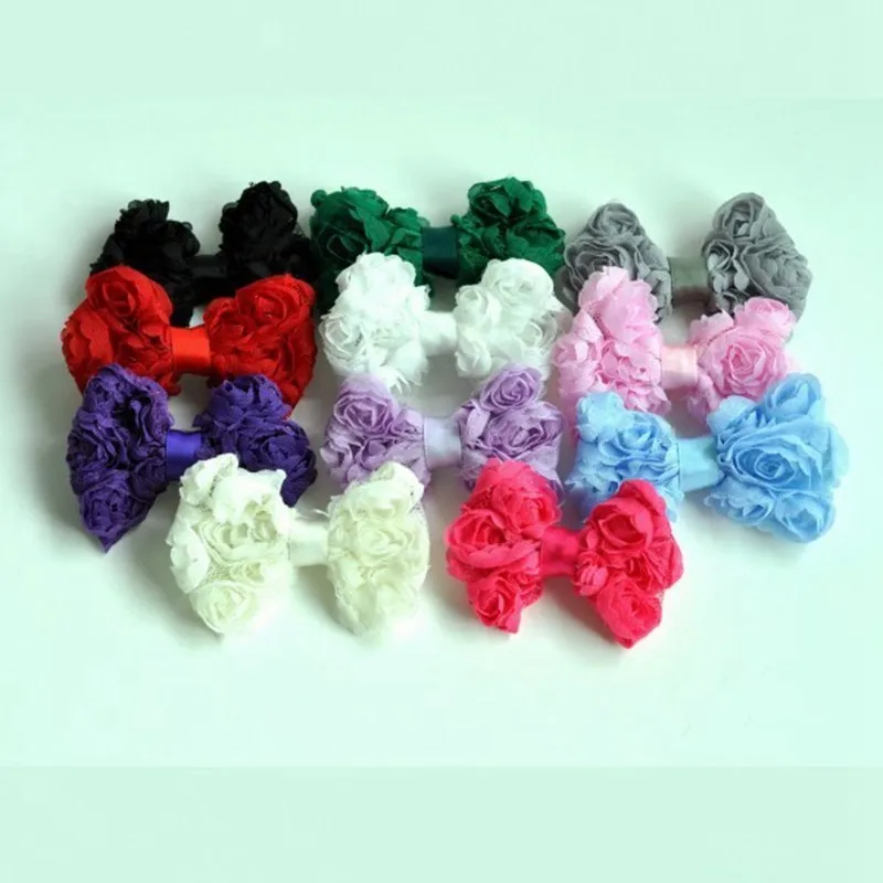 

120pcs/lot 3" DIY Crochet Flower Bows Tulle Mesh Flower Bows Fashion Cotton Hair Bows Artificial & Dried Flowers