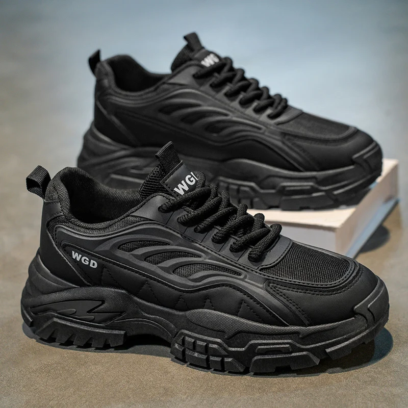 Men's Thick-Soled Sports Casual Shoes Spring Summer Soft-Sole Anti-Slip Breathable Outdoor Running Sneakers Joker Style for Stud