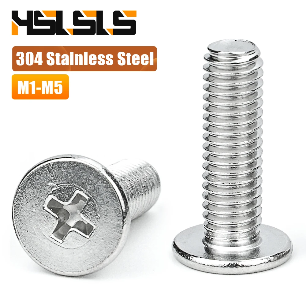 3~50pcs Cross Ultra Thin Wafer Flat Head Screw Stainless Steel M2 M4 M6 M8 Stainless Steel Phillips Head CM Screw for Laptop