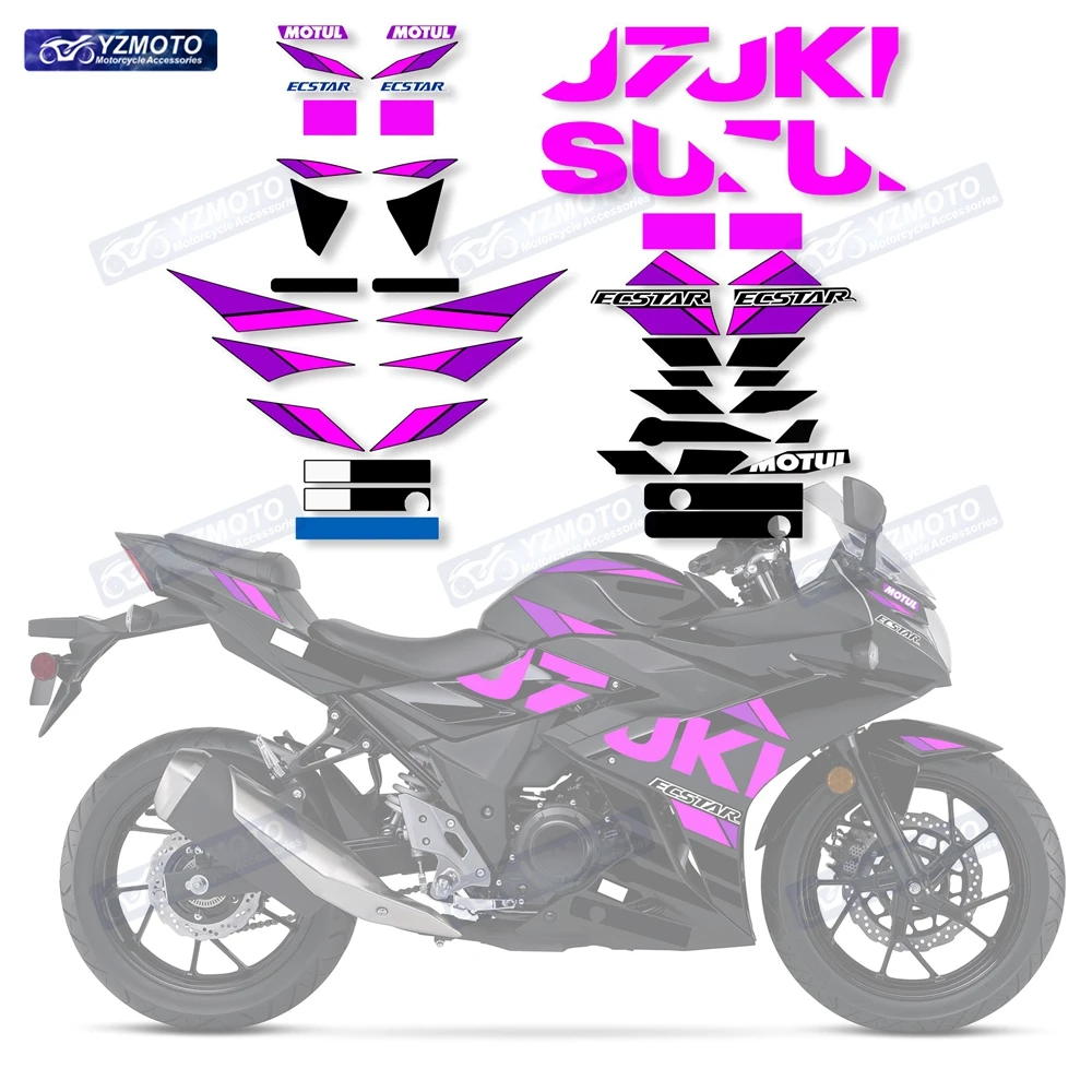Dla GSX250R GSX-250R GSX R 250 odblaskowa naklejka motocykl wyścigowy karoseria Fairing wodoodporna kalkomania zestaw dekoracji