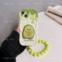 Avocado 3D Wave Bracket Bracelet Case for Xiaomi Mi 14 12 12T 11 Lite Poco M6 X6 X5 X4 F4 X3 M3 Pro 4G 5G Soft Silicone Cover