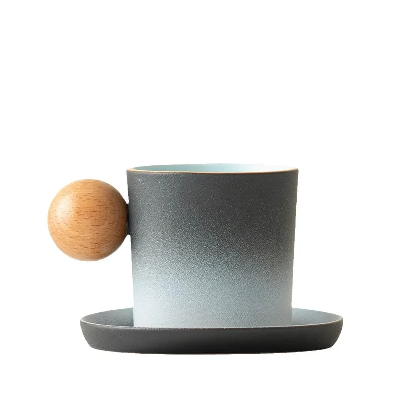 

Light luxury ceramic coffee cup and saucer set Small fresh water cup Design sense cup Creative afternoon tea Household mug