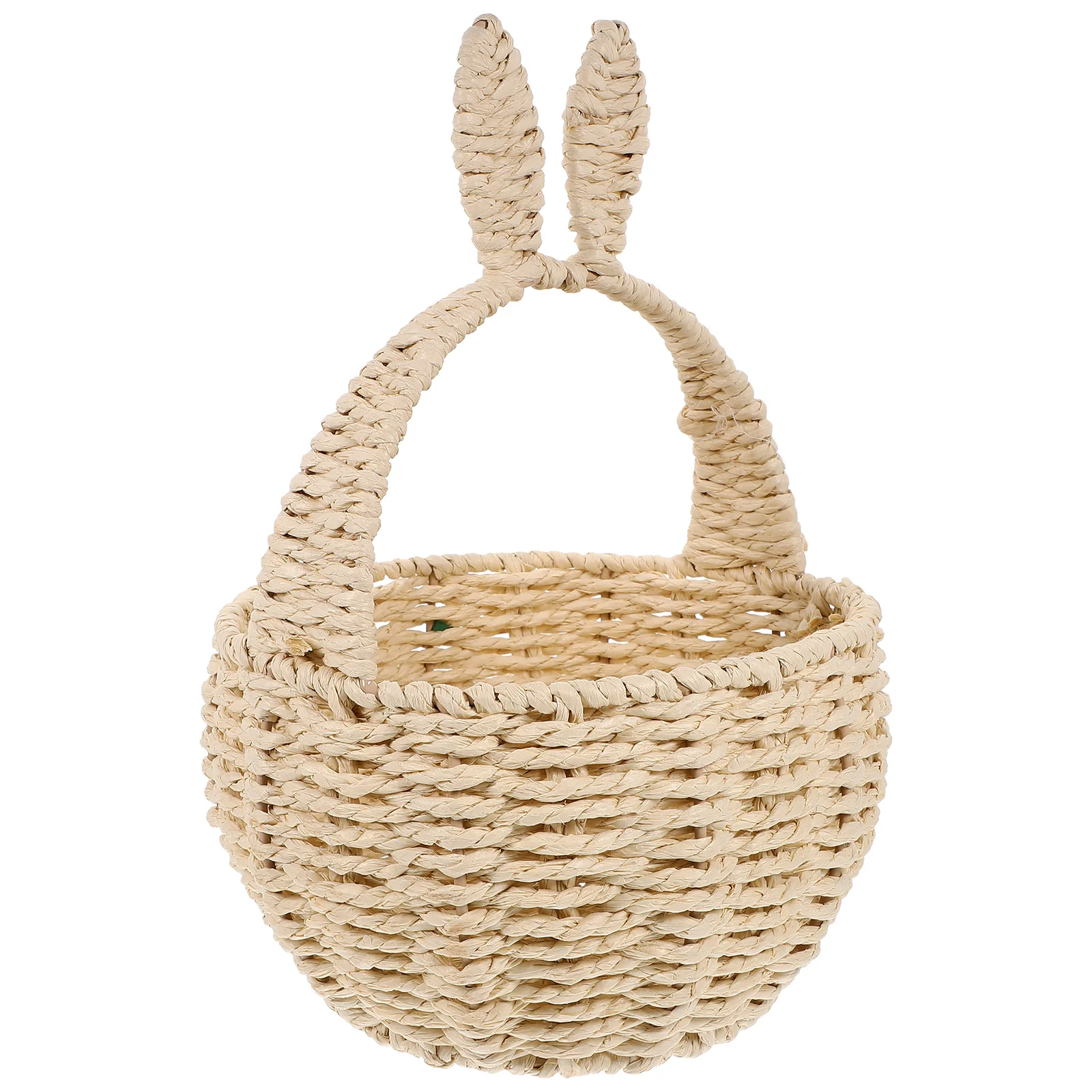 

Round Rabbit Ears Basket Baby Toy Bunny Party Favors Paper Rope Fruit Storage Bin