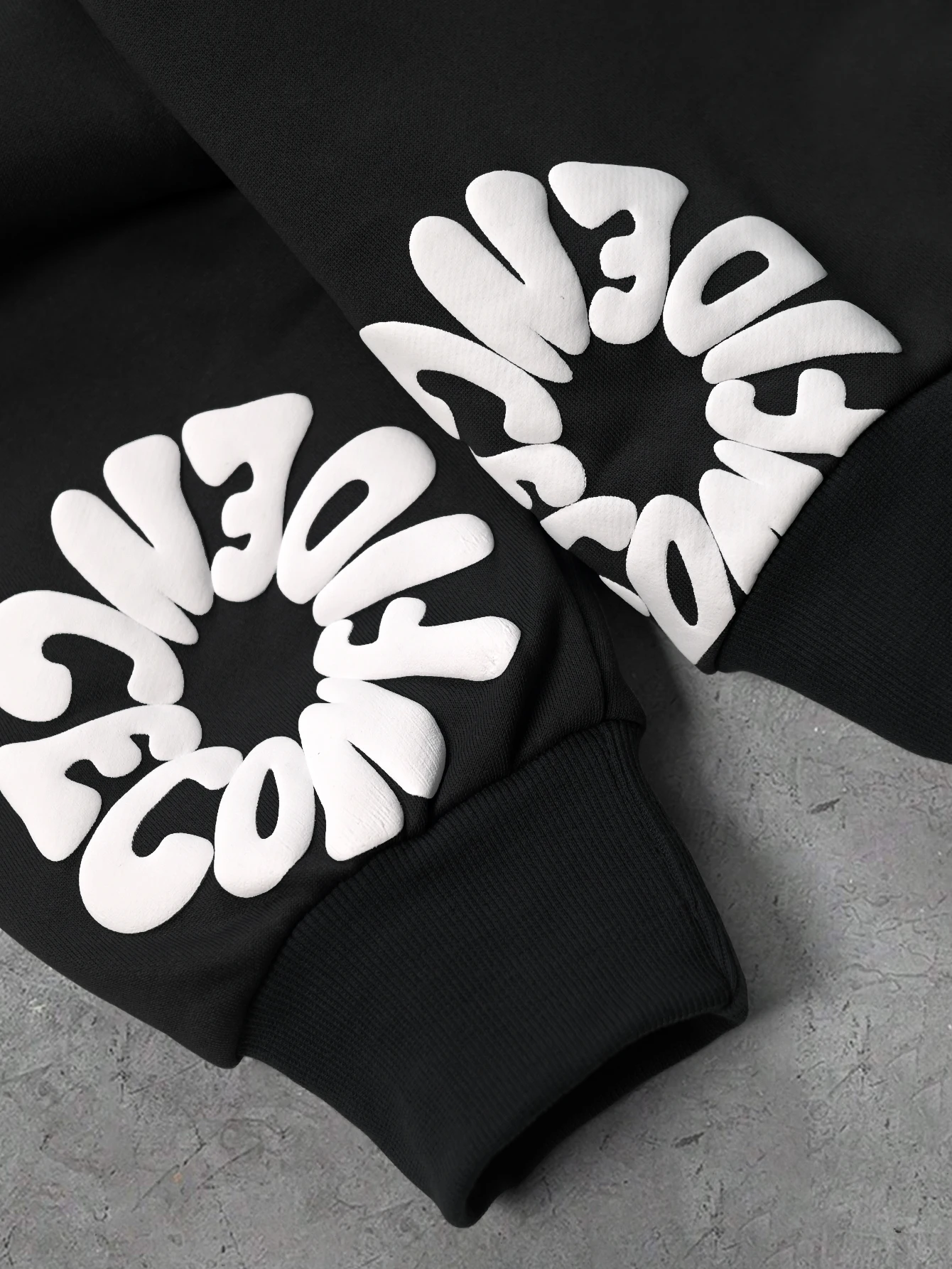 Herren Streetwear Hoodie Marke 3D Puff Print Blumenmuster Polyester Schwarz Kängurutasche Pullover Hoodie S-2XL Alle Größen 1 Stück – Detail 3