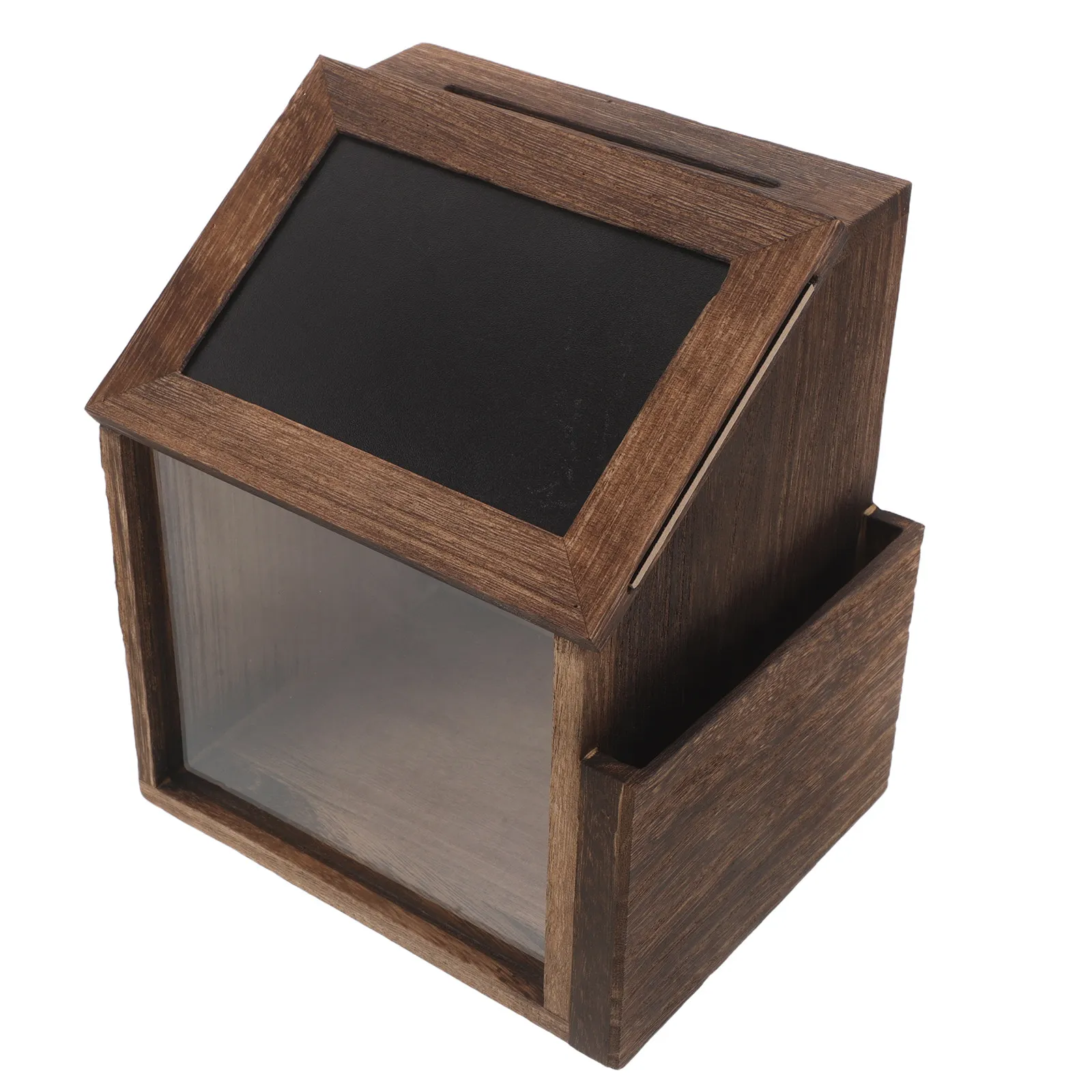 Wood Suggestion Vintage Donation Case Slot Secure Fundraising Donation Jar Tip Box Prayer Request Office Church