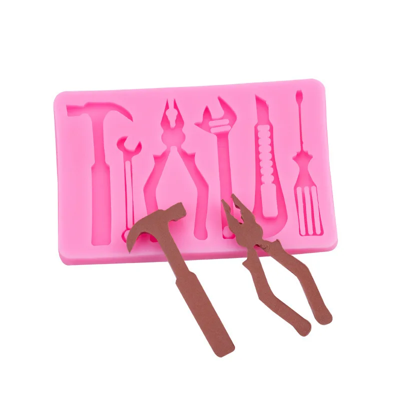 3D Hardware Tools Silicone Fondant Molds Spanner Cake Decorating Tools Baking Candy Chocolate Gumpaste Moulds