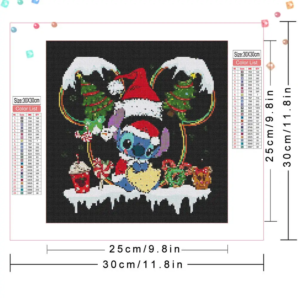 مجموعات الطلاء الماسي ديزني غرزة سانتا حجر الراين كامل جولة 5D التطريز صورة فنية مجموعة الرسوم المتحركة شخصية كبيرة #2