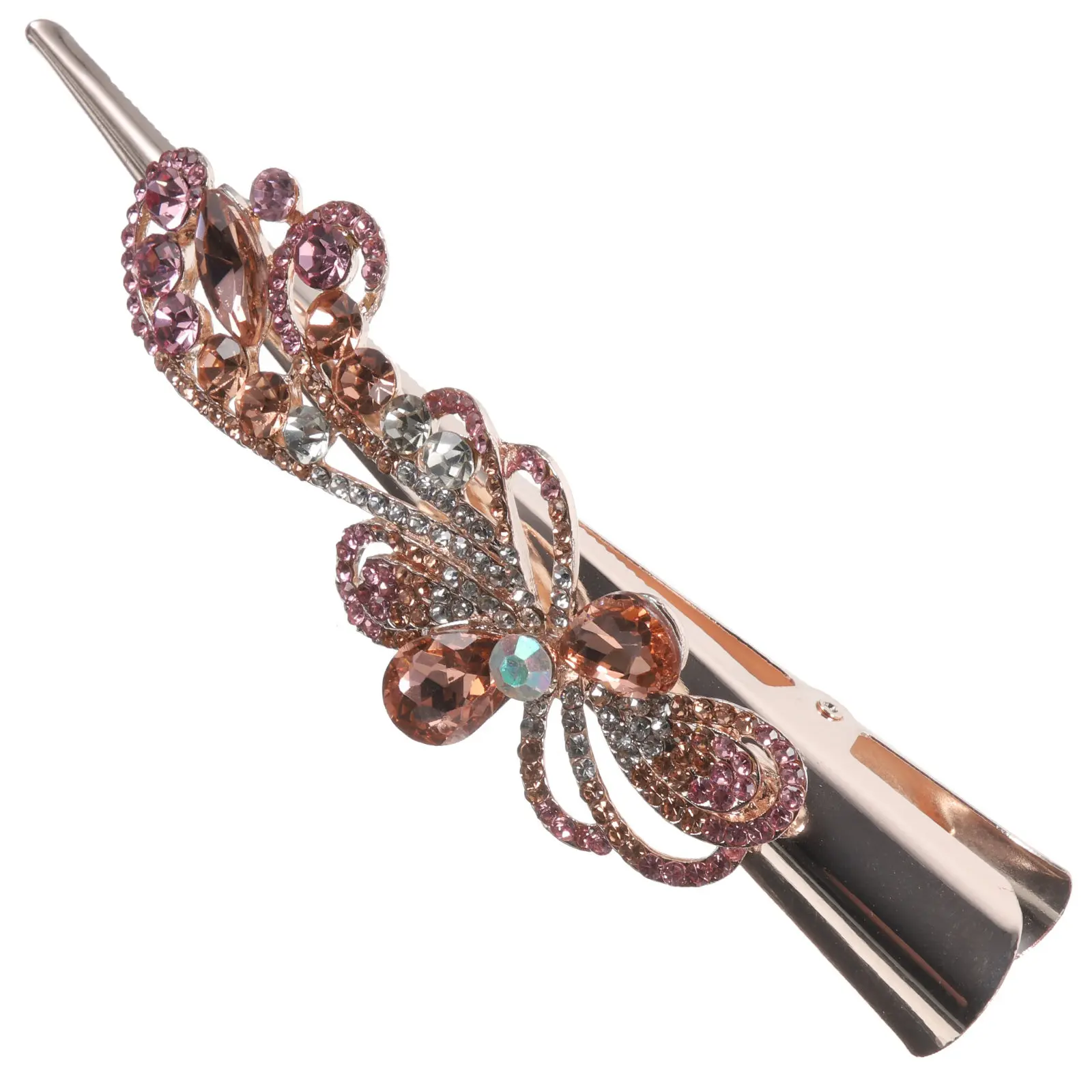 

Rhinestone Hair Clip Retro Duck Hair Clamp Hairdresser Salon Styling Accessories Metal Alligator Clips for Women