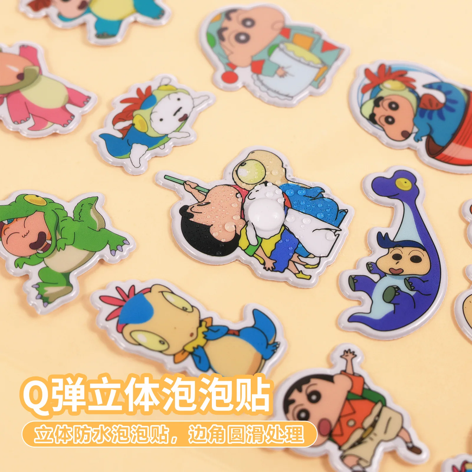 10/60pcs Lovable Crayon Shin-Chan Children Cartoon Bubble Sticker 3d Bubble Stickers Children Sticker Toy