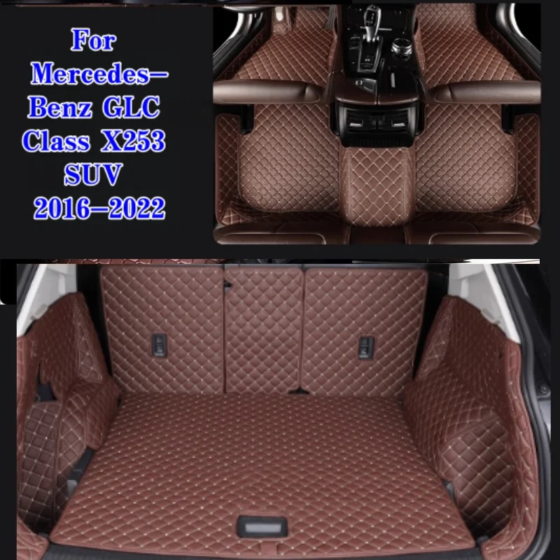 For Mercedes-Benz GLC Class X253 SUV 2016-2022 2017 2018 2019 2020 2021 Car Floor Mats Car Trunk Mat Foot Pads Carpet