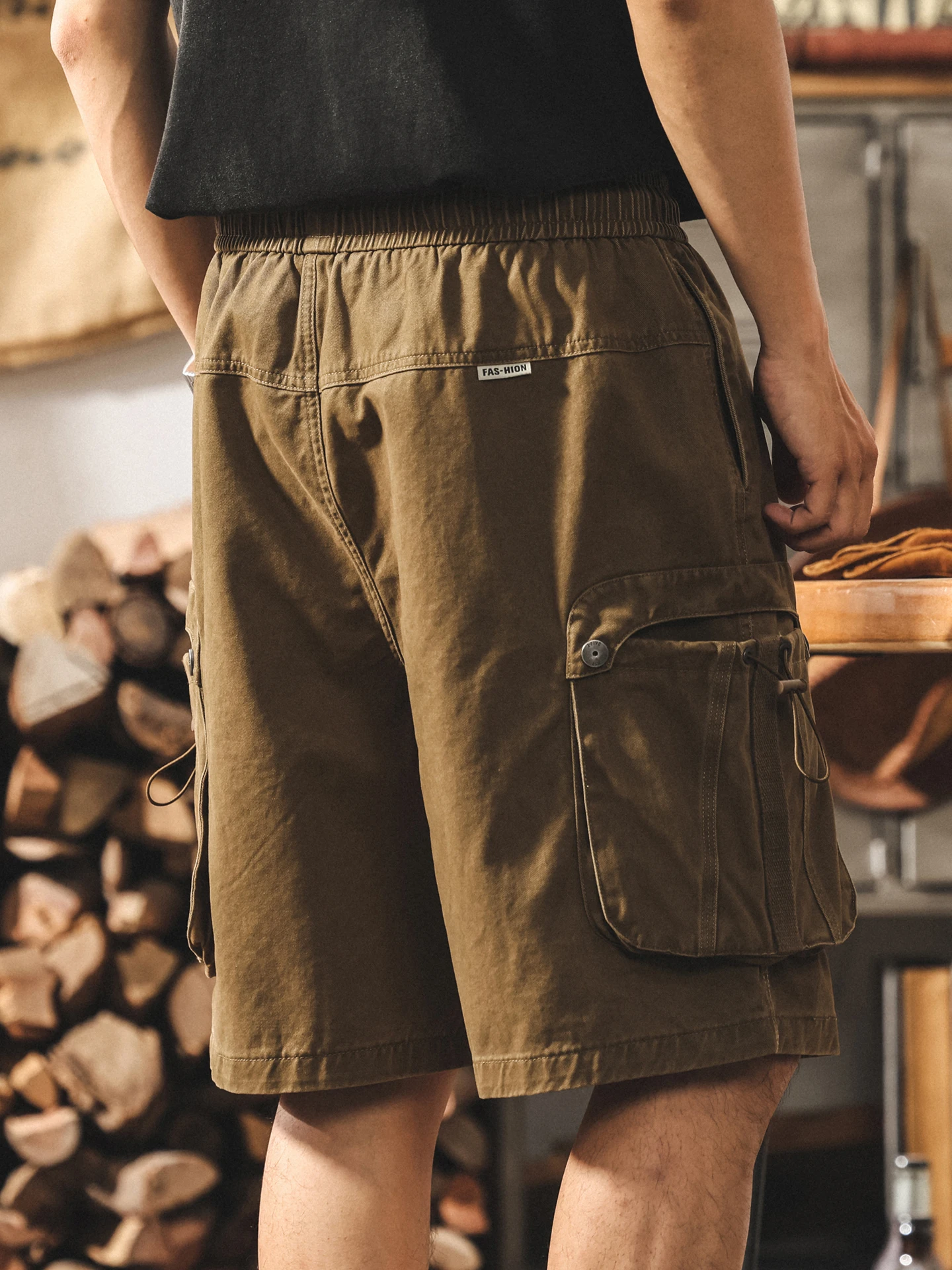 아메리칸 레트로 워크웨어 남성 여름 신상 루즈핏 큰 사이즈 트렌디 브랜드 미드팬츠 남성 캐주얼 오부바지