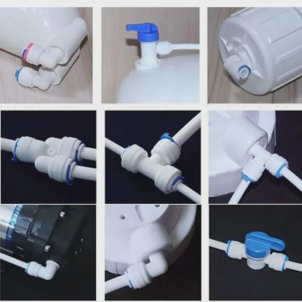 For Reverse Osmosis Quick Connect Fittings Kit 10 Meter White Plastic Tubing for Drinking Water Filter Systems