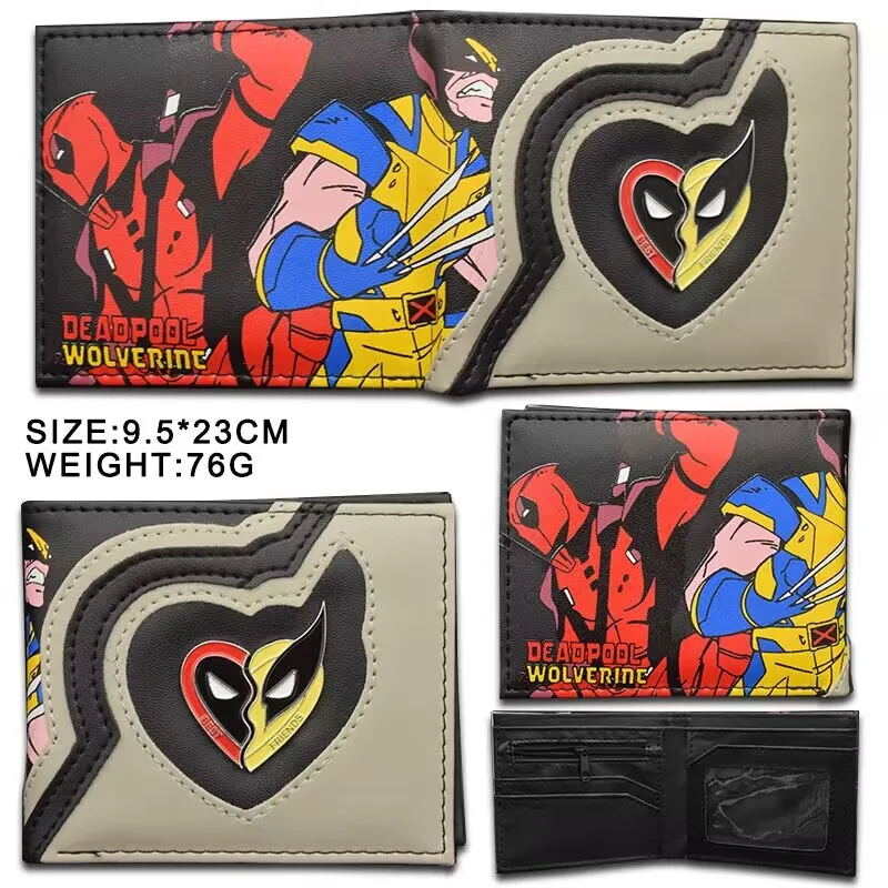 Hot Toys Marvel Avengers Deadpool Anime Foldable Wallet Wolverine Men Bank ID Card Holder Card Clip Bag Cartoons Cosplay Gifts