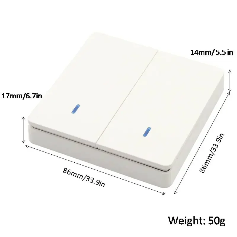 Diese Wall Switch 433Mhz bezprzewodowy nadajnik panelu ściennego rf 86 Wyłącznik bezpieczeństwa i odbiornik przekaźnika AC 110V 220V do lampy LED — zdjęcie 3