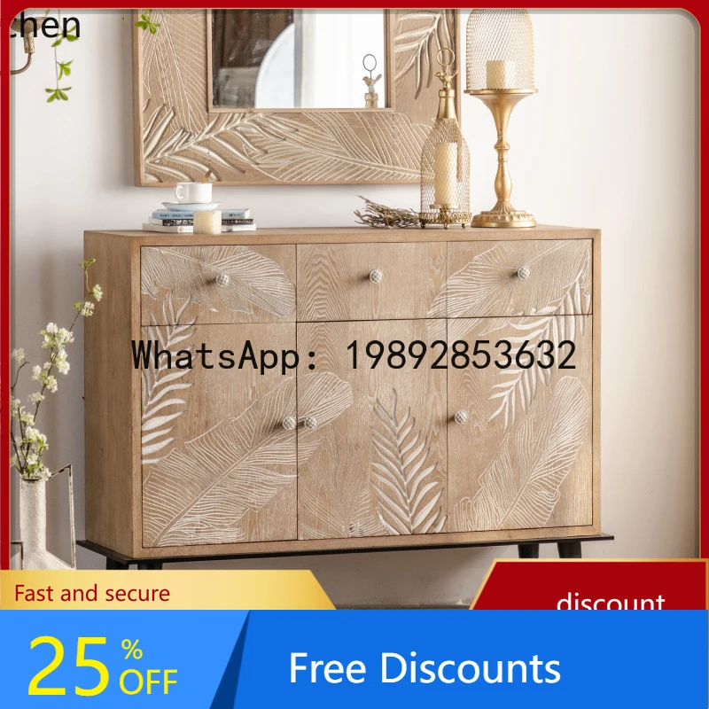 

AA engraved entrance cabinet, living room drawer storage cabinet, old dining side cabinet