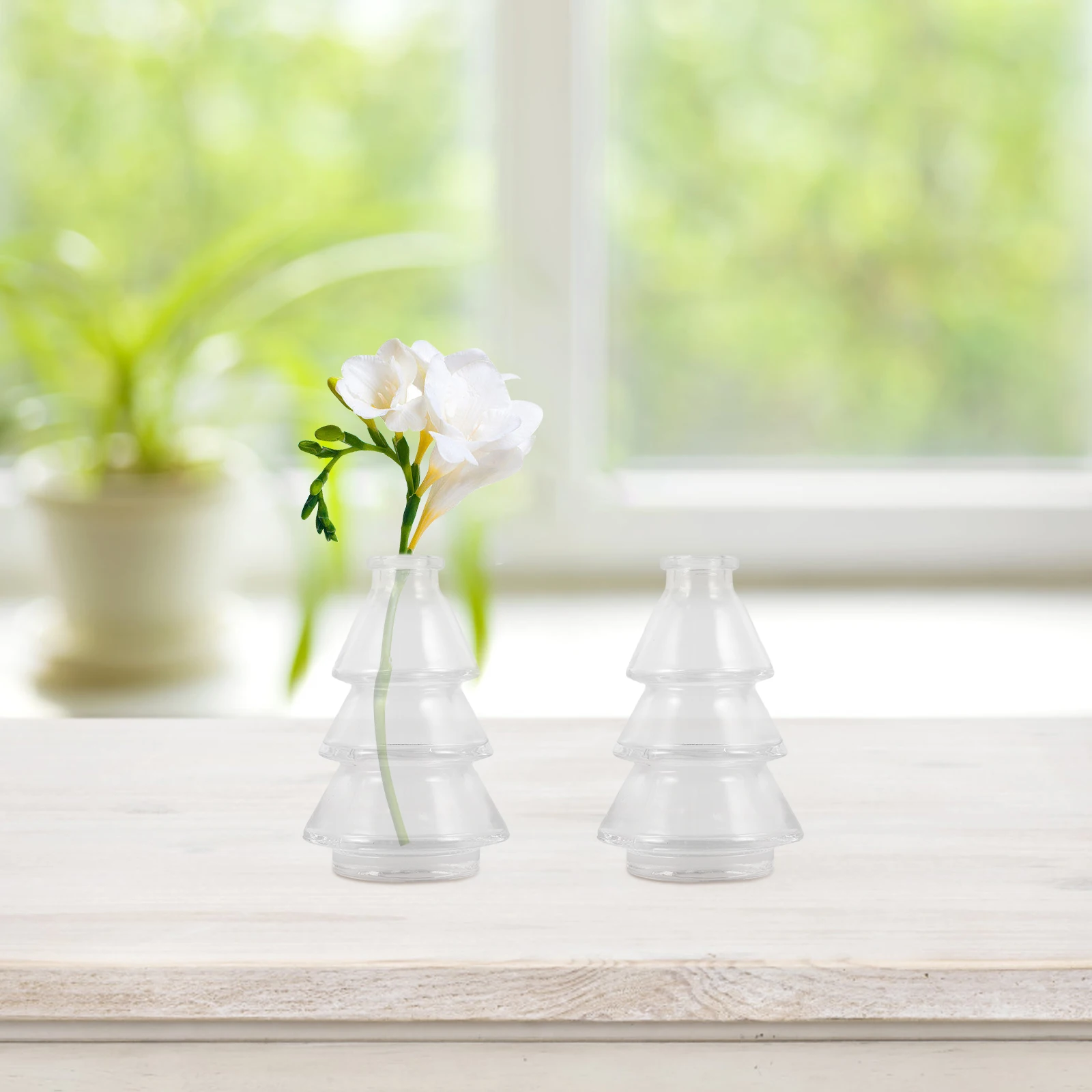 

3Pcs Transparent Small Glass Vases Hydroponic Flower Vase Clear Minimalist Decoration Living Room Office Bedroom