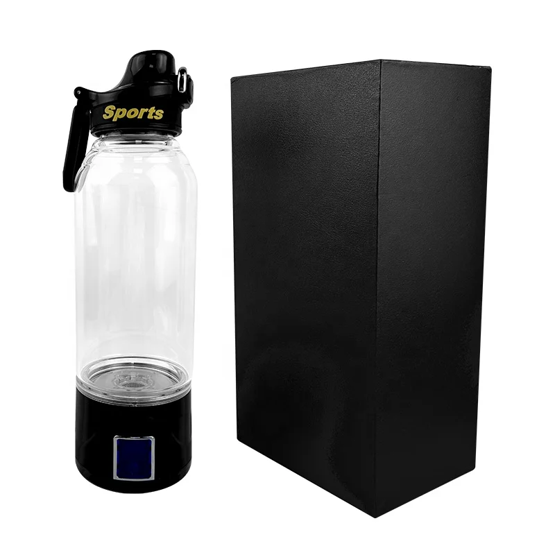 BPA Free H2 Rich Hydrogen Water Bottle Generator 1000ml Large Capacity Black Hydrogen Rich Water Bottle OEM/ODM