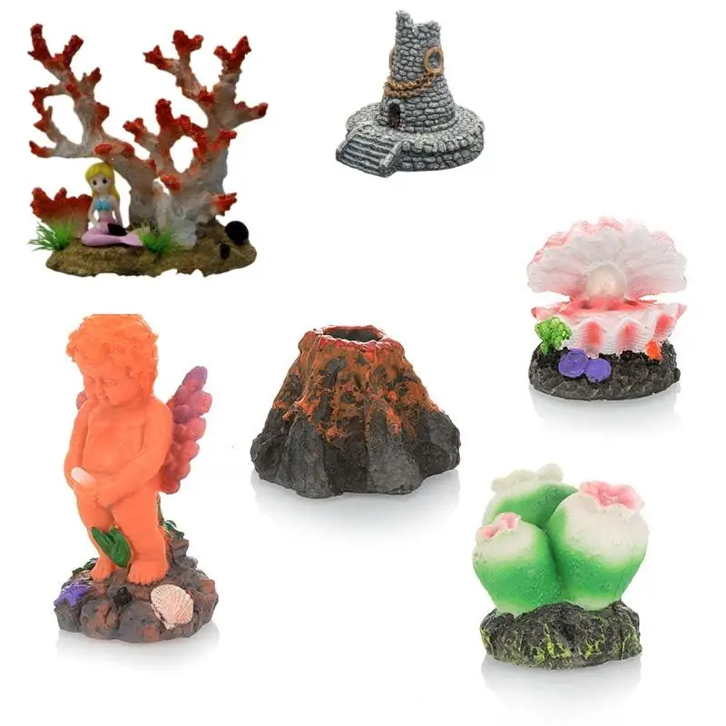 Aquarium Volcano Shape Air Bubble Stone Oxygen Pump: Fish Tank Ornament Decoration