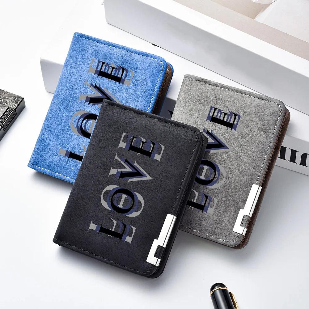 Men's PU Leather Fashion Wallet Short High-Quality Multi-Card Slots Double-Priced Compact Wallet