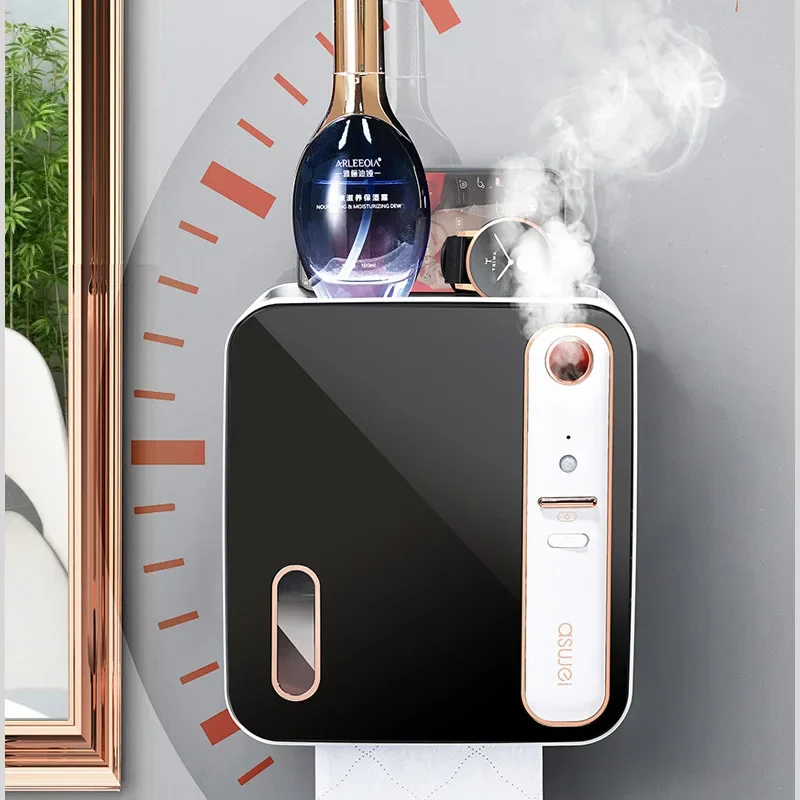 

Toilet Paper Holder Intelligent Aromatherapy Toilet Tissue Box Toilet Paper Storage Rack Roll Up Paper Boxes Bathroom waterproof