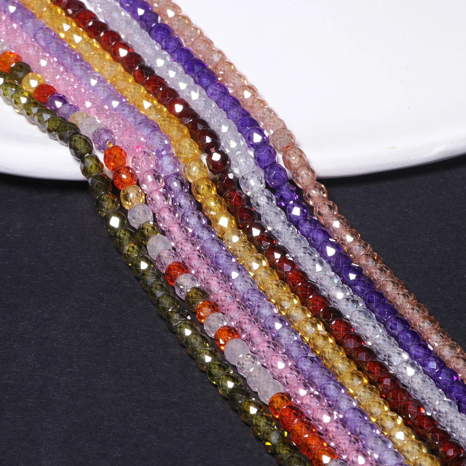 Multicolor AAA Faceted 4x3.5mm Cubic Zircon Stone Beads Jewelry Diy Handmade Crafts Elegant Women Jewelry Making Material