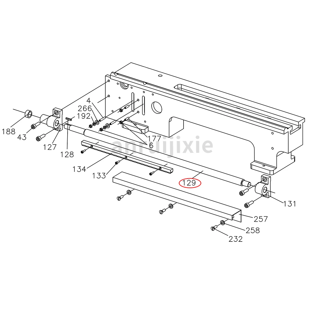 Tornillo de alimentación para repuestos de torno SIEG C2-129, CX704, Grizzly G8688 y JET BD-6