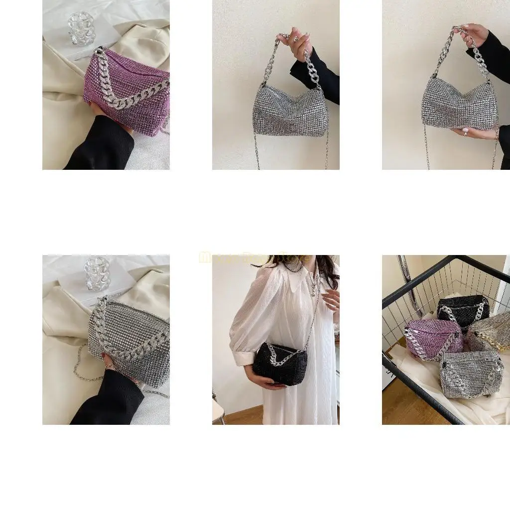 

X90D Beautiful Glitter for Rhinestone Crossbody Bag Evening Bag Handbag for Masquerad