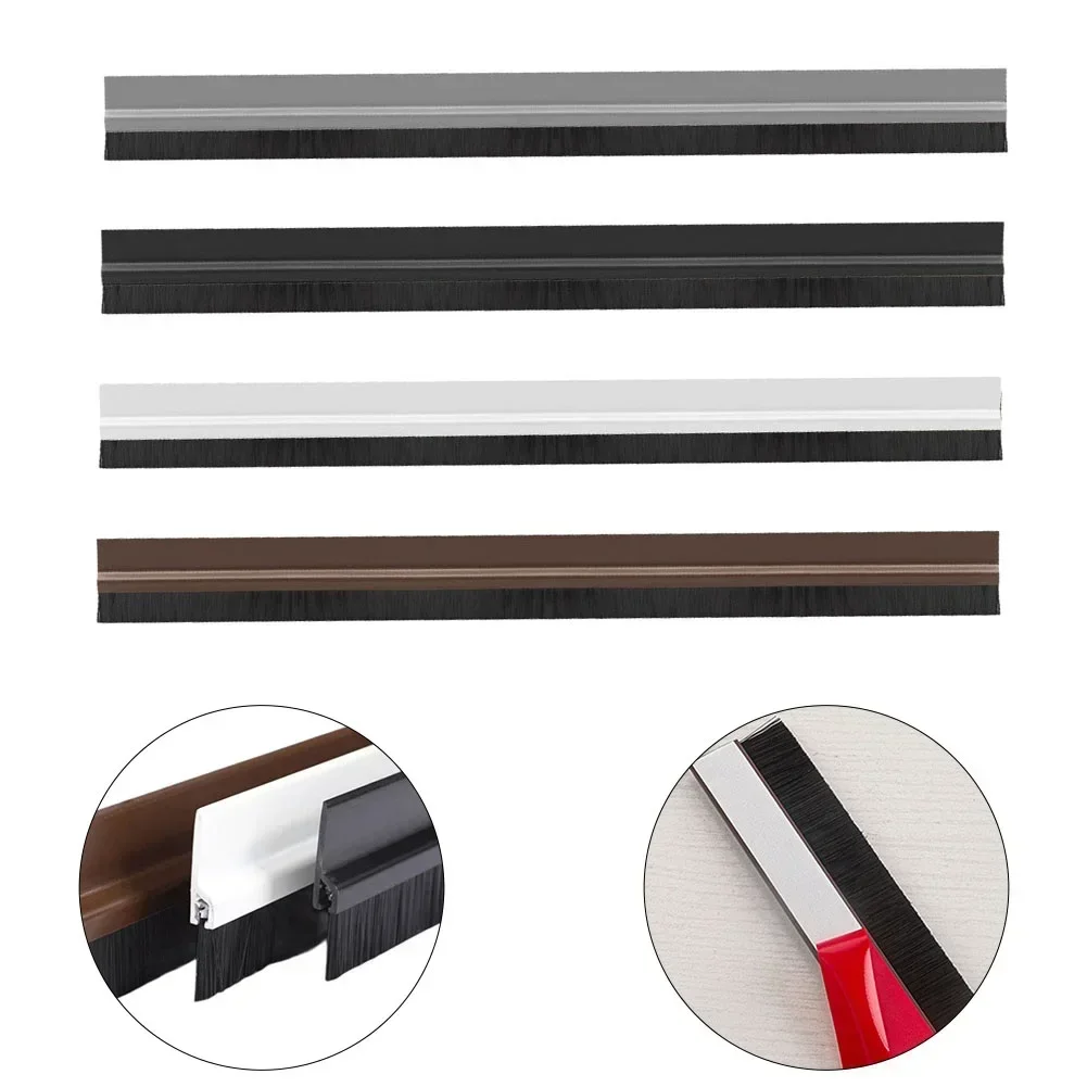 100CM Door Bottom Brush Seal Strip Insectproof Soundproof Door Bottom Sealing Strip Door Window Weather Strip Door Sweep Seals