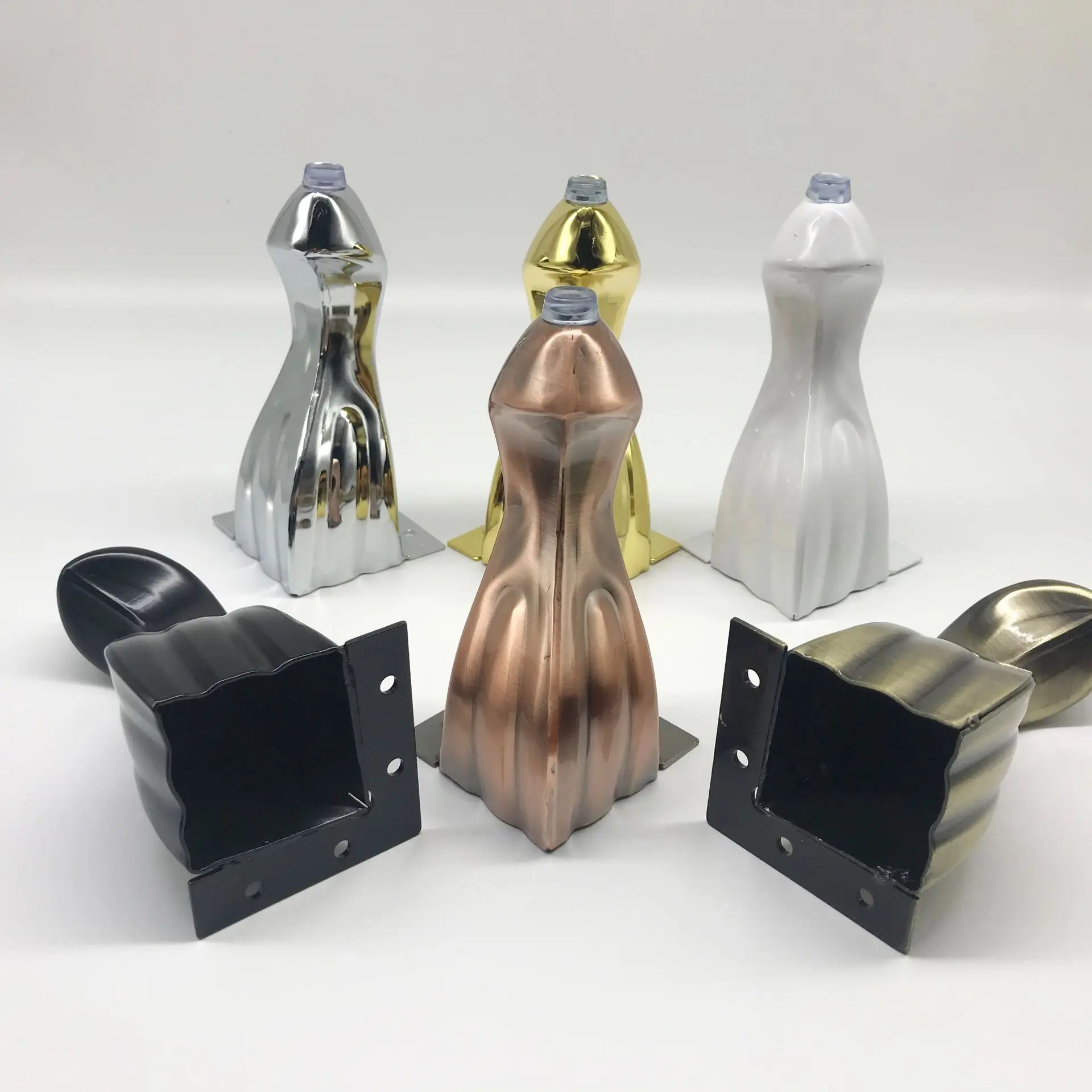 4pcs 알루미늄 합금 캐비닛 다리 침대 옆 캐비닛 다리 소파 커피 테이블 금속 안티 슬립 현대 지원 가구 다리