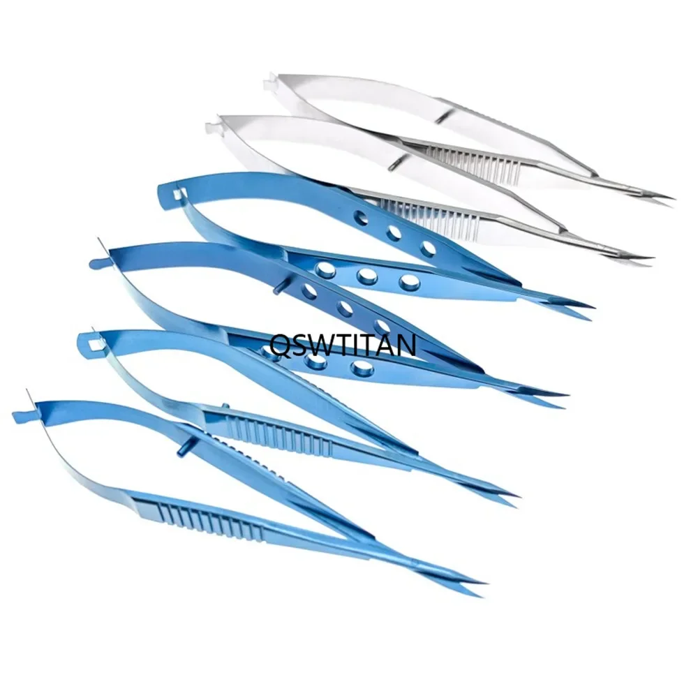 Micro Scissors Sharp Tips Iris Scissors Titanium Straight/Curved Stainless Steel Double Eyelid Scissors Ophthalmic Instrument