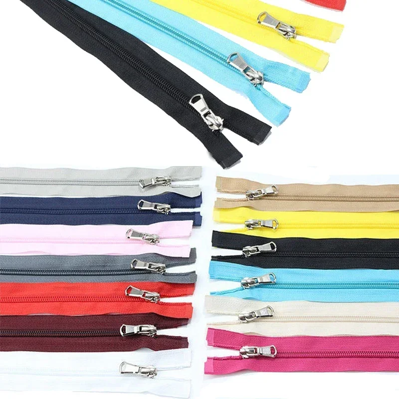 10Pcs 15 Inch-31 inch (40cm-80cm) Nylon Coil Zippers Open-End For Tailor Sewing Crafts Nylon Zippers Accessories 13 Colors