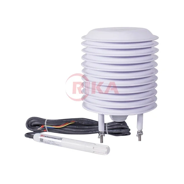 RK330-01 Outside Online Air Temperature Humidity Sensor 4-20 mA Output With Solar Radiation Shield