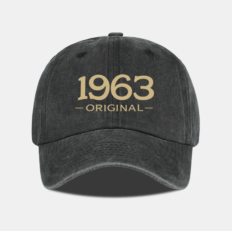 Retro 1963 Original Bedruckte Gewaschene Baseballkappe - Verstellbar, Outdoor, Casual, Unisex, Dad Cap - Vatertagsgeschenk – Detail 3