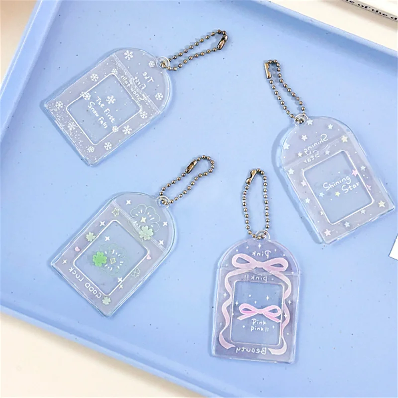 1 Inch Transparent ID Photo Card Holder Mini Postcard Decorative Frame Idol Album Photo Card Holder Collectible Card Display