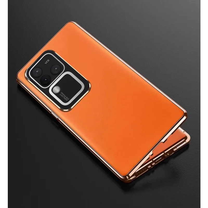 

Чехол для телефона с полной защитой объектива для IQOO 12 13 Neo 10R Z9X Z9 Lite 5G, двухсторонние кожаные чехлы из закаленного стекла