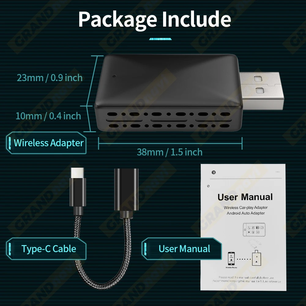 2-in-1-Kabel- und Funk-CarPlay-Dongle, kabelloser Android Auto USB-Adapter, Bluetooth, für KIA, Ford, Audi, Porsche, MG, Toyota, VW, Hyundai. – Detail 11