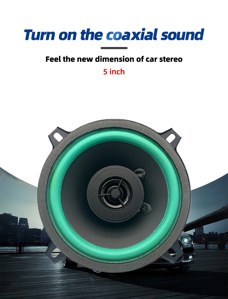 Good Selling Model 12V Car Stereo Speaker High Quality 5 Inch Car Coaxial Speaker with Tweeter(1pcs speaker)