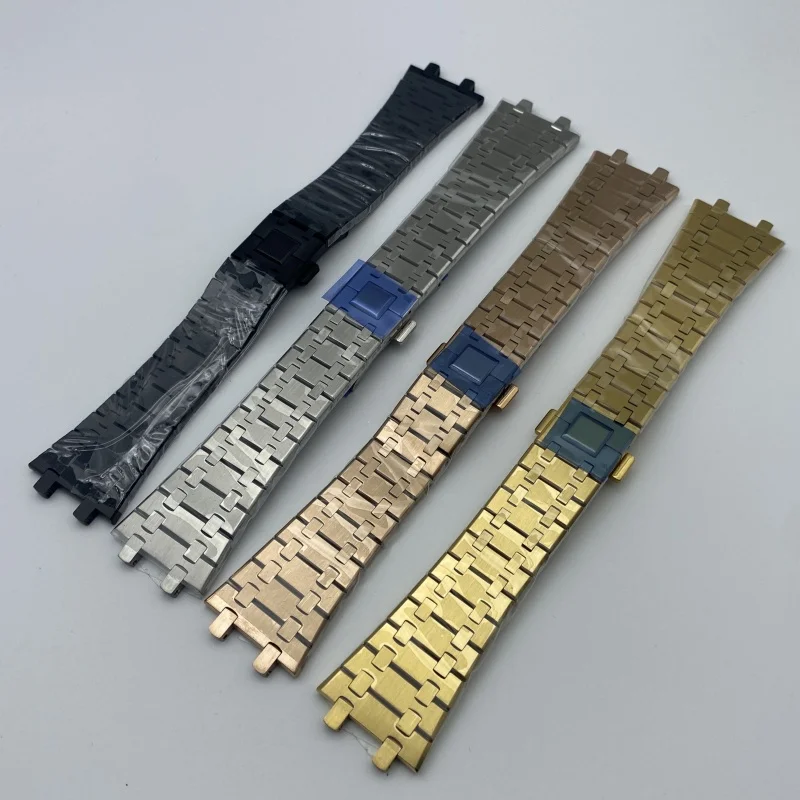 ملحقات تعديل الساعة بديل لحزام البلوط، حزام ساعة من الفولاذ المقاوم للصدأ 26 مم بإبزيم قابل للطي #1