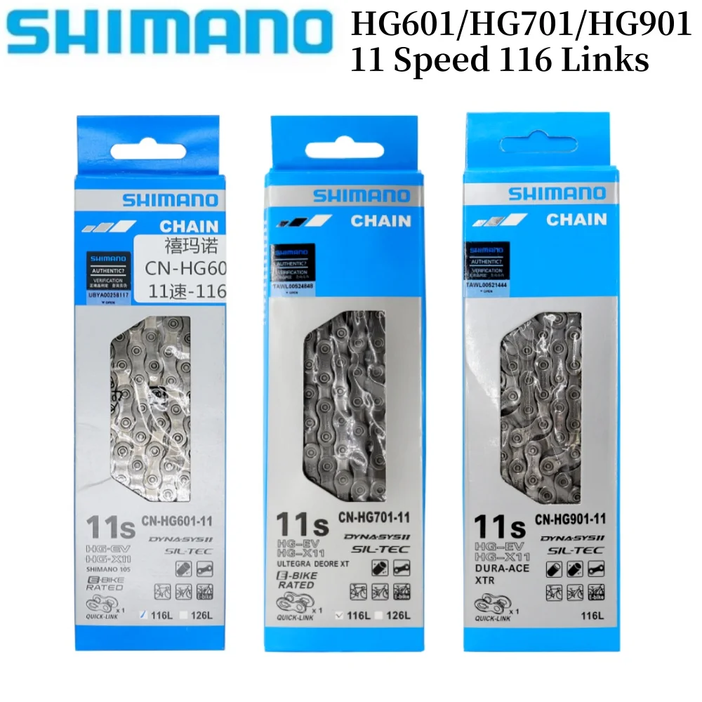 SHIMANO HG601 HG701 HG901 11 Speed Bicycle Chain 11V 116L Bike Chain MTB Road Bike Mountain Bike Chain