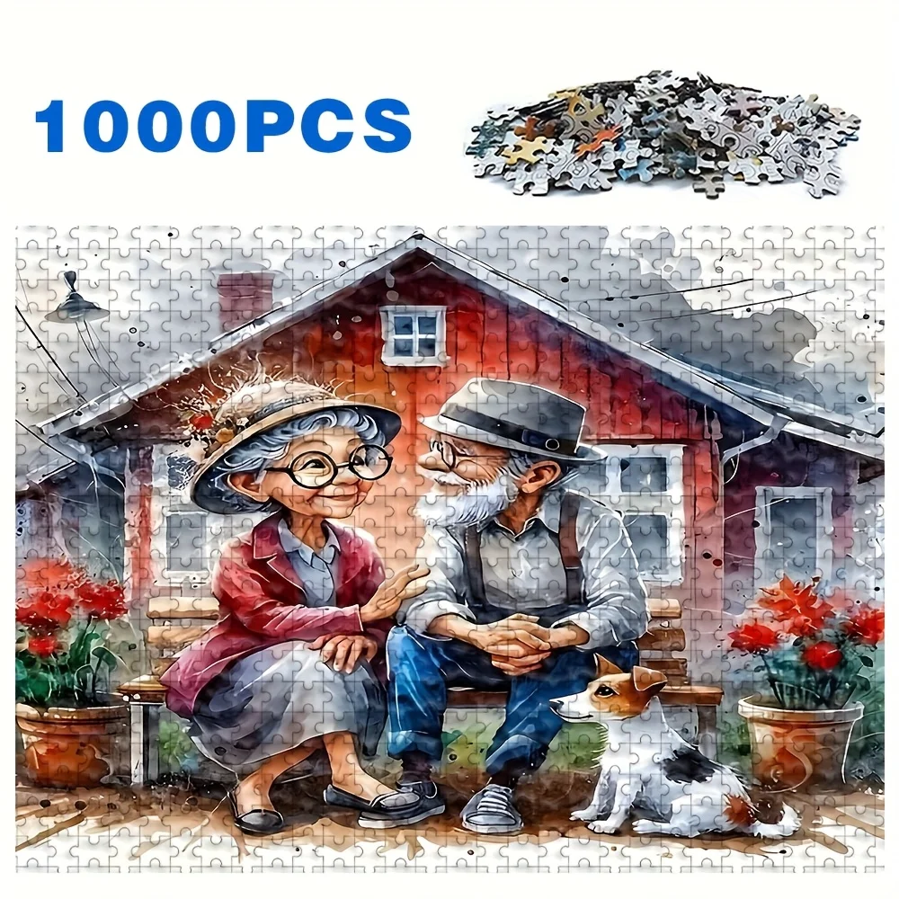 500/1000/1200/2000pcs Storybook Character Jigsaw Collection, Elderly Couple/Vintage Lady Scenes, Artistic Paper Puzzle Gift