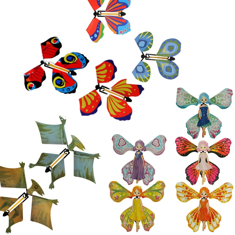 

Novelty Butterflies Flying in book Fairy Tale Rubber Band Power Magic Butterfly Card Prank Toy Kids Surprise Birthday Present