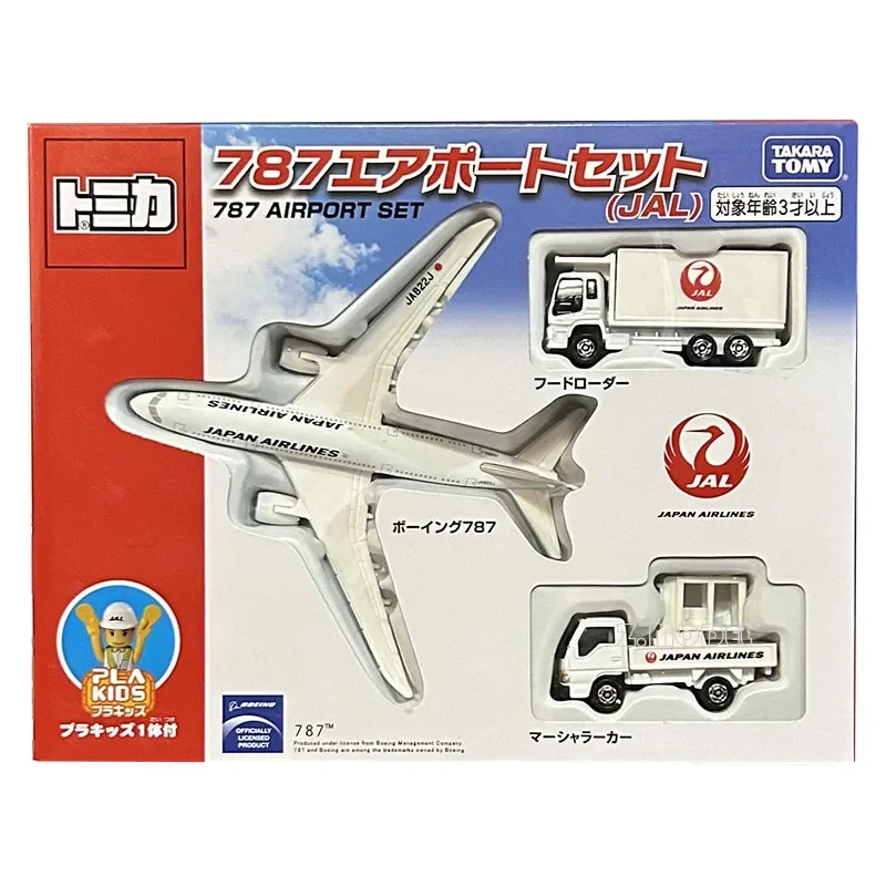 TAKARA TOMICA TOMYANA/JAL Aviation Airport Consignment car aircraft alloy model set, a gift for children who collect toys.