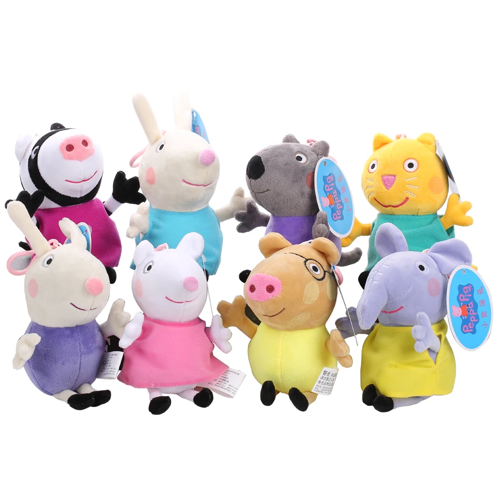 100% Genuine PEPPA PIG Stuffed Soft Doll 19cm Peppa George Zoe Suzy Rebecca Emily Danny Pedro bear Dinosaur Children Plush toy