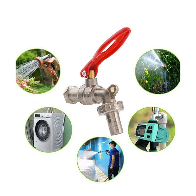 1/2 Inch Zinc Alloy Garden Faucet Bibcock Outdoor Lockable Water Tank Connector for Industrial Home Irrigation Replacement